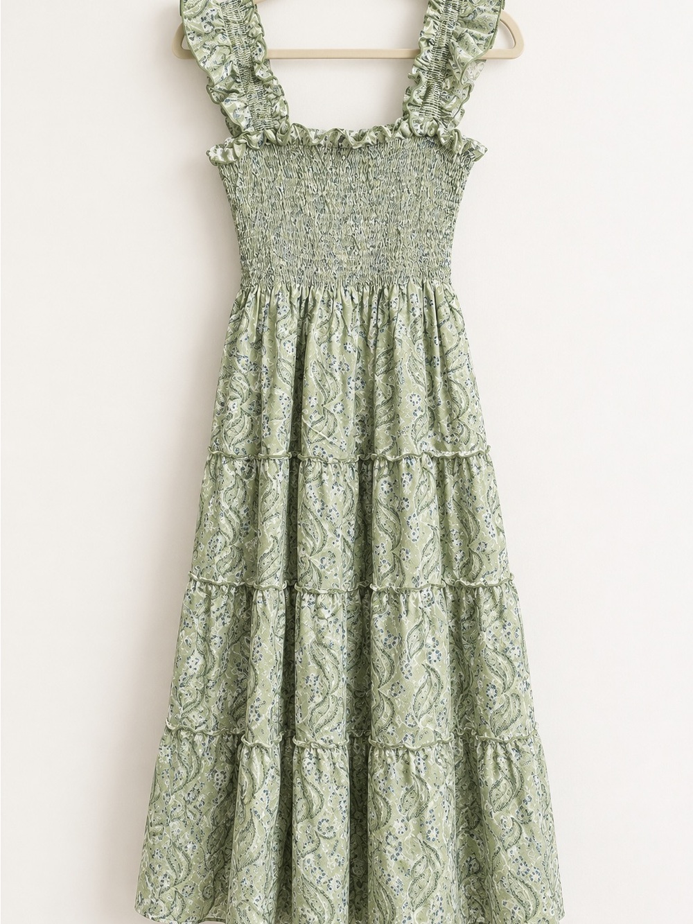Hill House Home The Nap Dress Sage Green Floral Paisley Maxi Dress XS